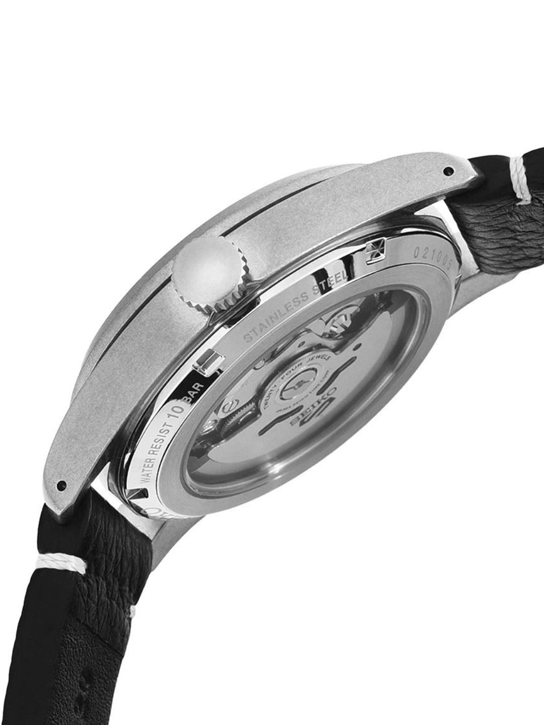 Seiko Blue Dial & Black Leather Strap Analogue Automatic Watch - SRPG39K1