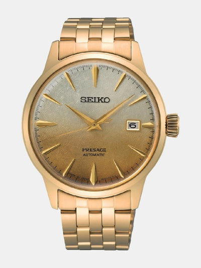 Seiko Presage Round Gold Dial Analog Watch - SRPK46J1