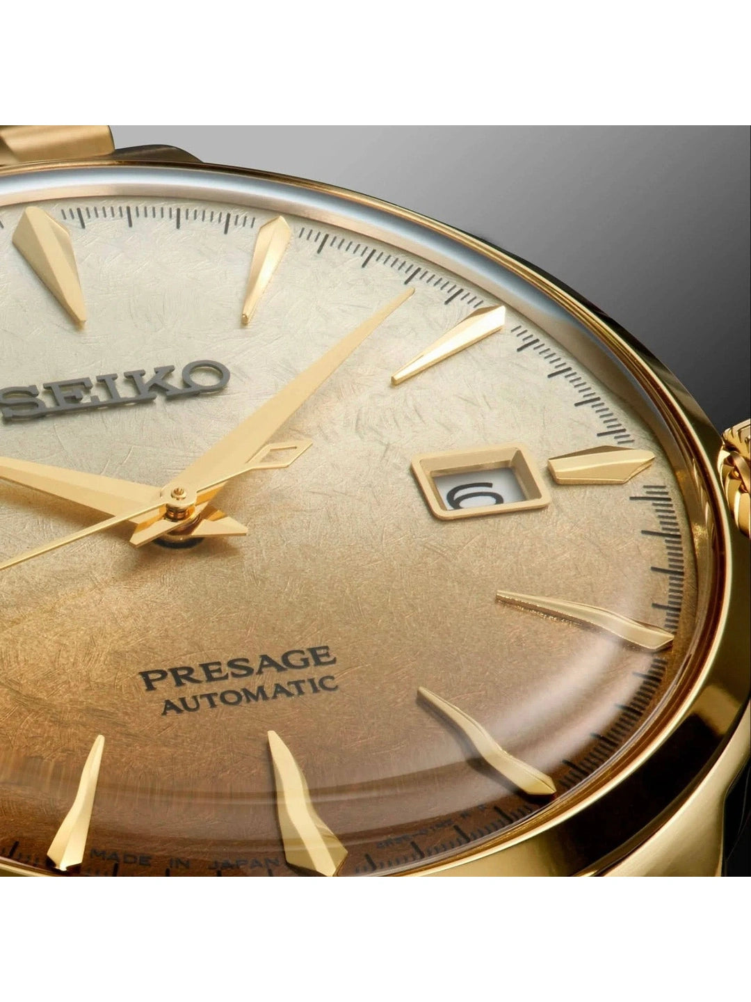 Seiko Presage Round Gold Dial Analog Watch - SRPK46J1