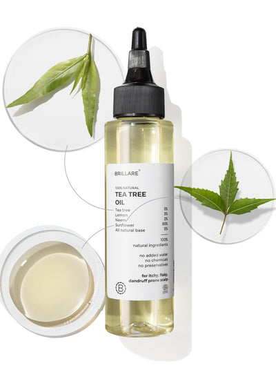 Brillare Tea Tree Oil For Itchy, Flaky, Dandruff Prone Scalp (100ml)