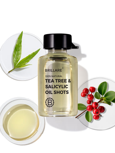 Brillare Tea Tree & Salicylic Oil Shots For Dry, Itchy Scalp To Fight Dandruff (6ml x 8)