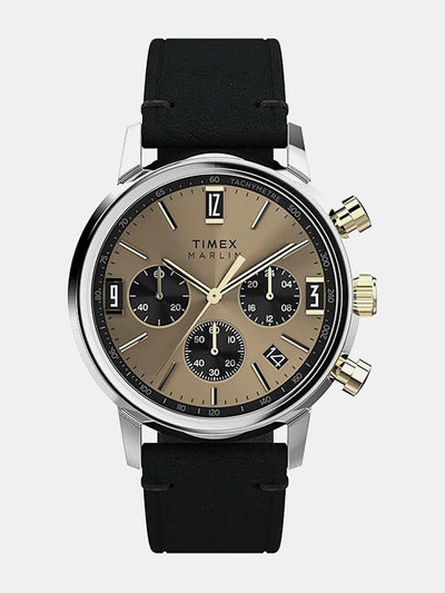 Timex Dial & Leather Strap Analogue Chronograph Watch - TWEG26709