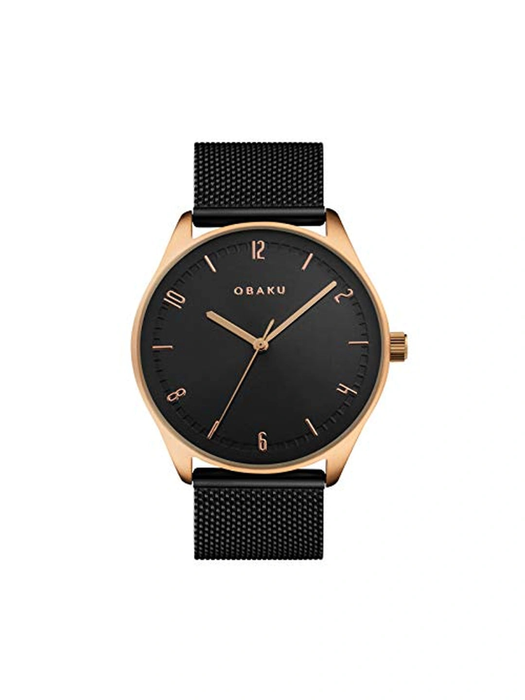 Obaku Round Black Dial Analog Watch With Metal Strap - V235GXVBMB