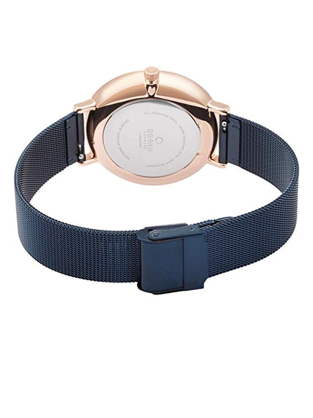 Obaku Round Blue Dial Analog Watch With Metal Strap - V235GXVLML