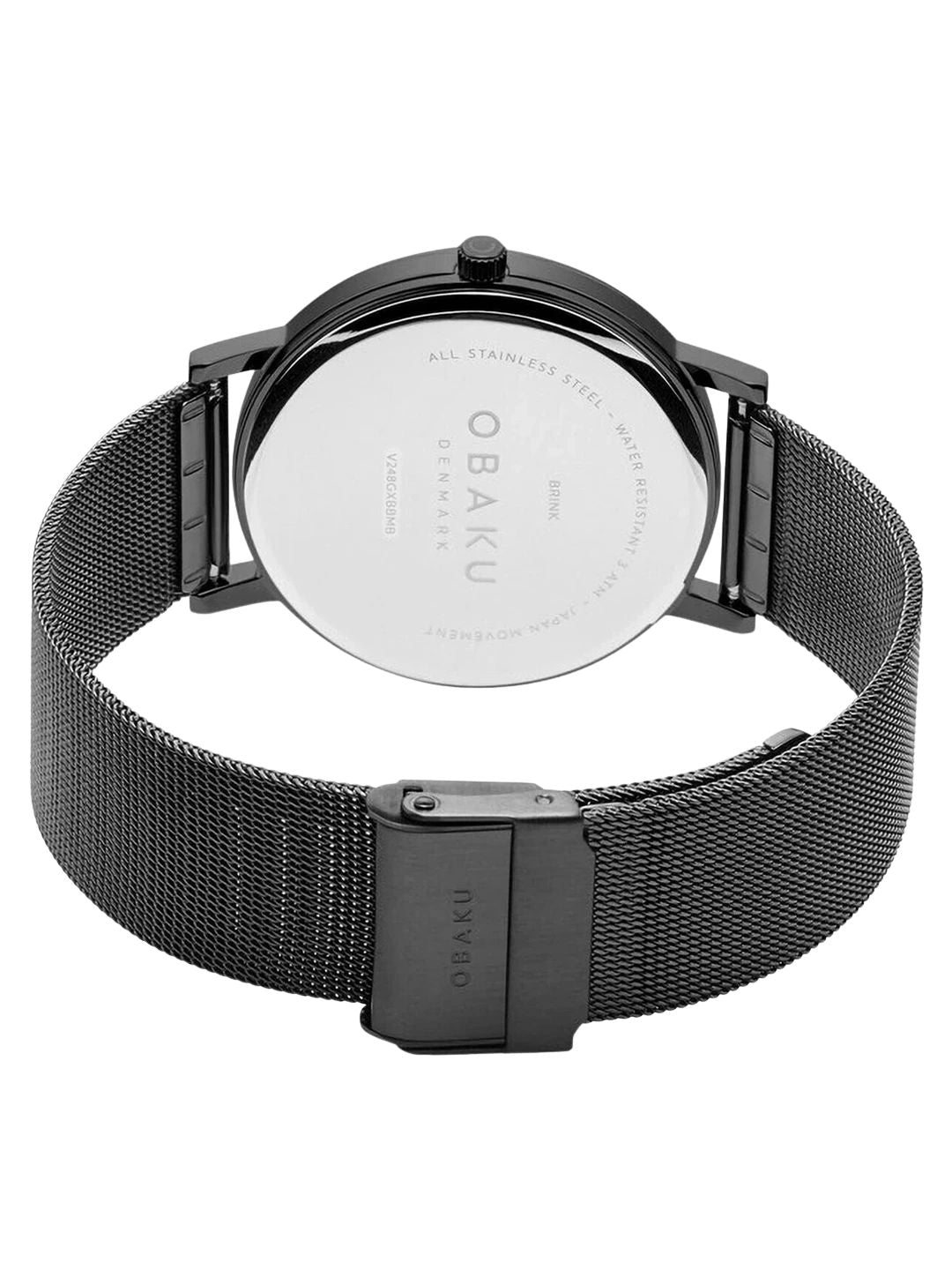 Obaku Round Black Dial Analog Watch With Metal Strap - V248GXBBMB