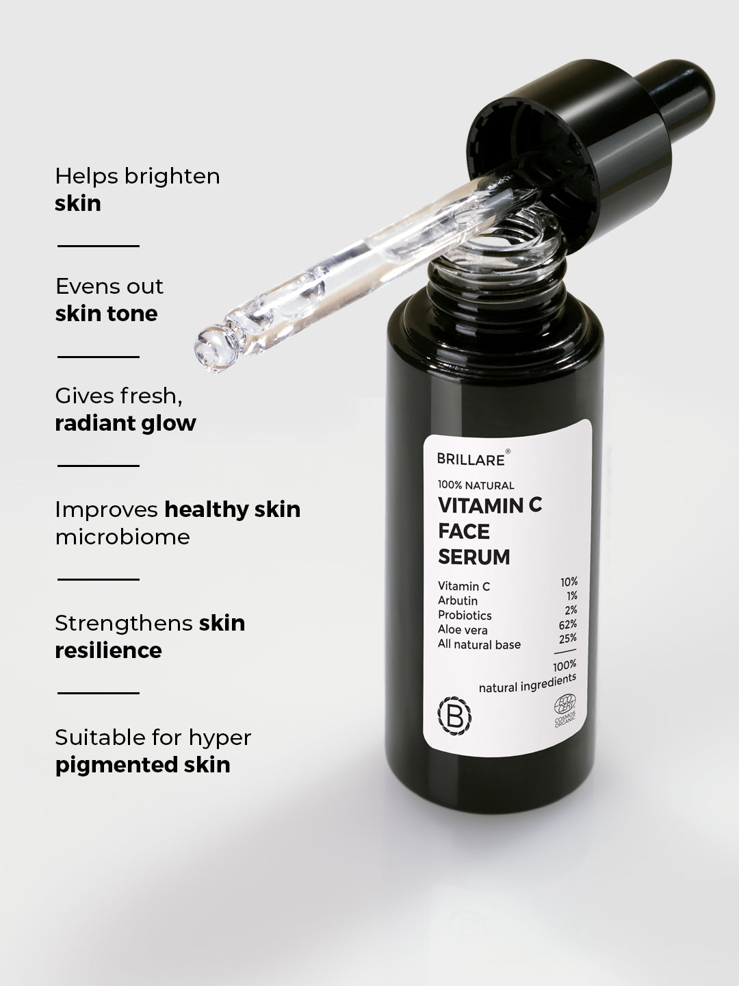 Brillare 10% Vitamin C Face Serum For Bright, Glowing Skin (30ml)
