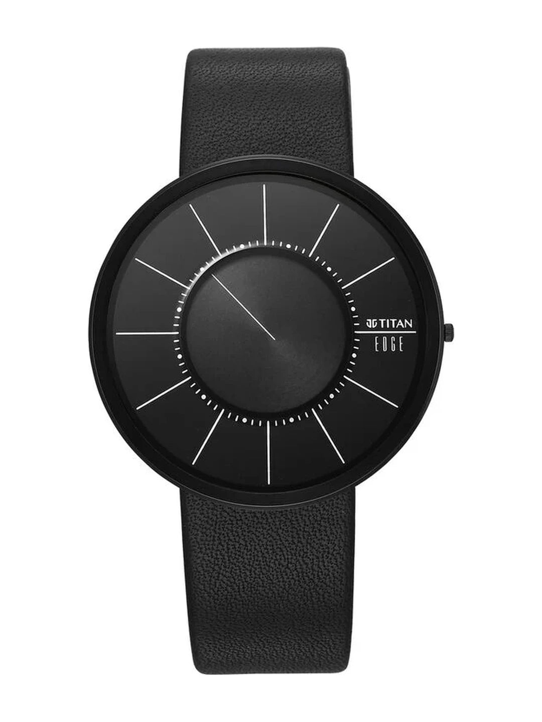 Titan Edge Round Black Dial Analog Watch - 10003NL02