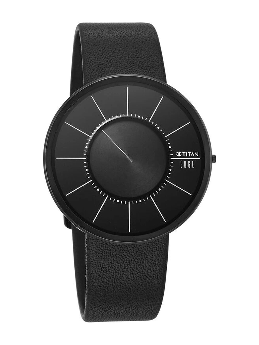 Titan Edge Round Black Dial Analog Watch - 10003NL02
