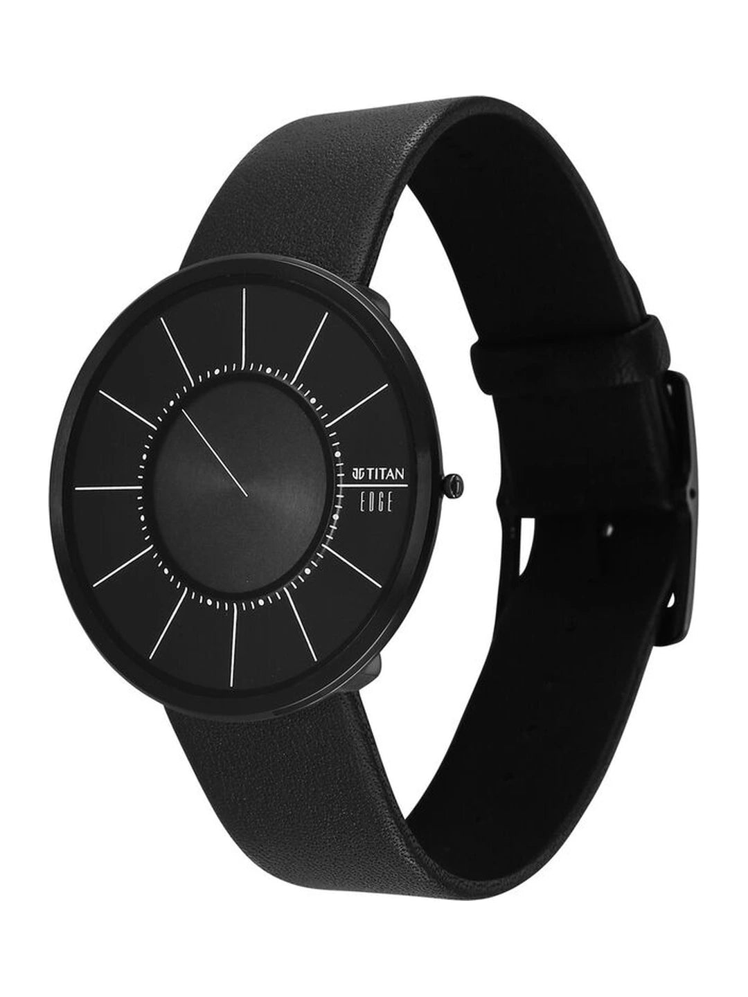 Titan Edge Round Black Dial Analog Watch - 10003NL02