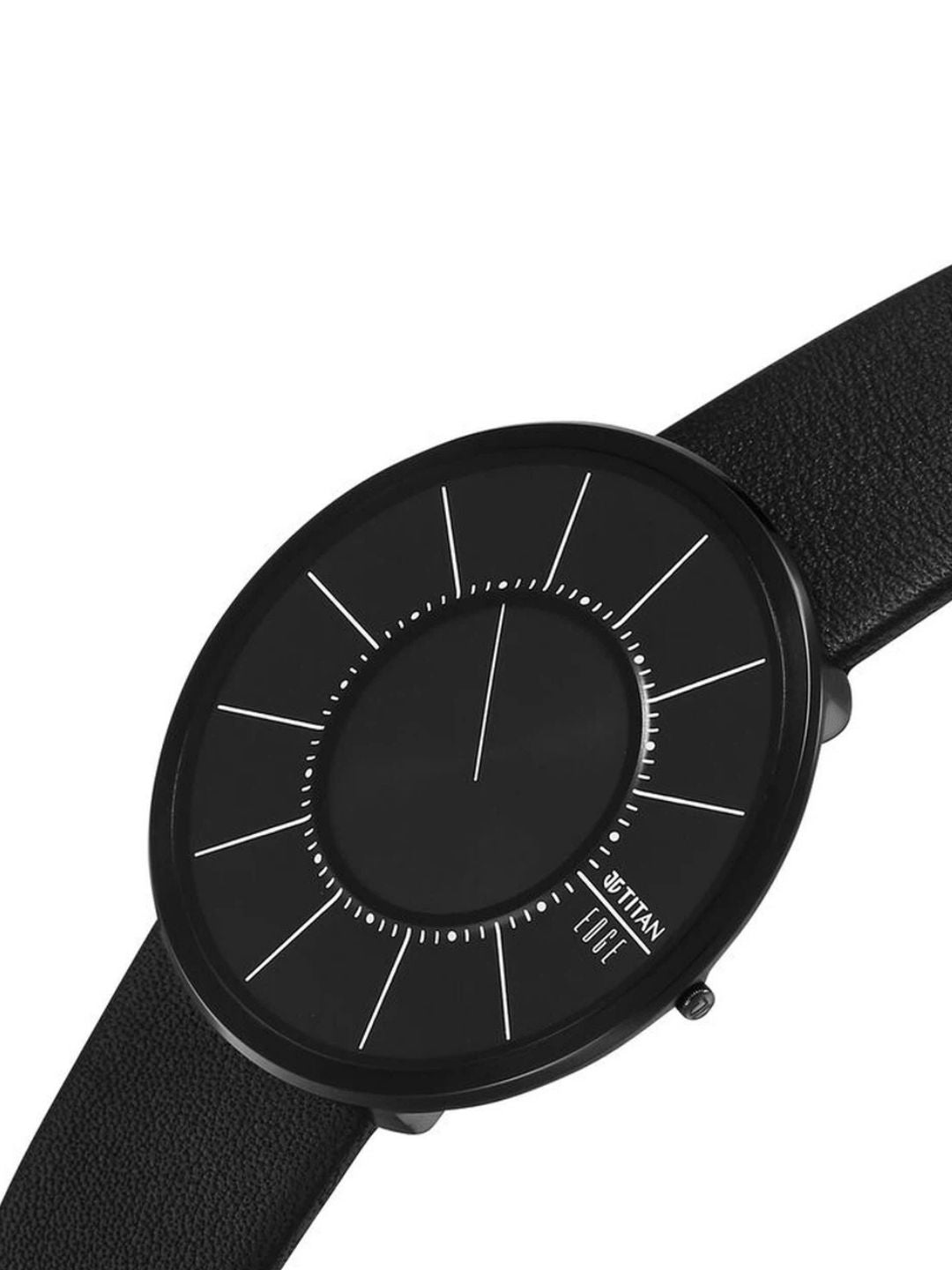 Titan Edge Round Black Dial Analog Watch - 10003NL02