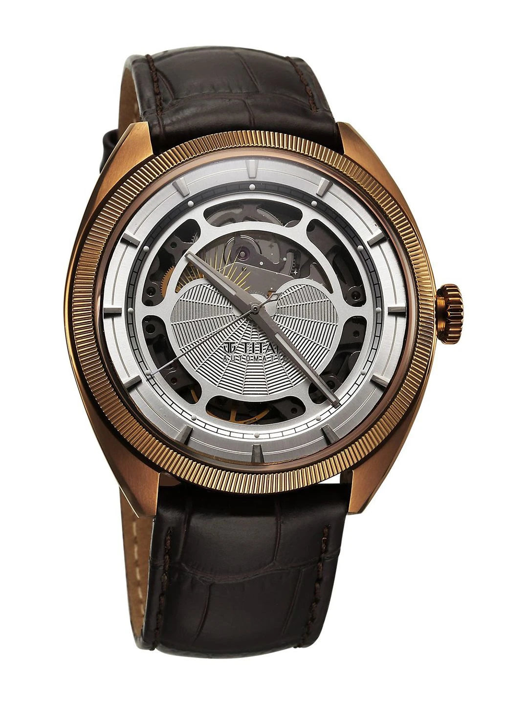Titan Stellar Automatic Silver Round Dial Stainless Steel Watch  - 10011QL01