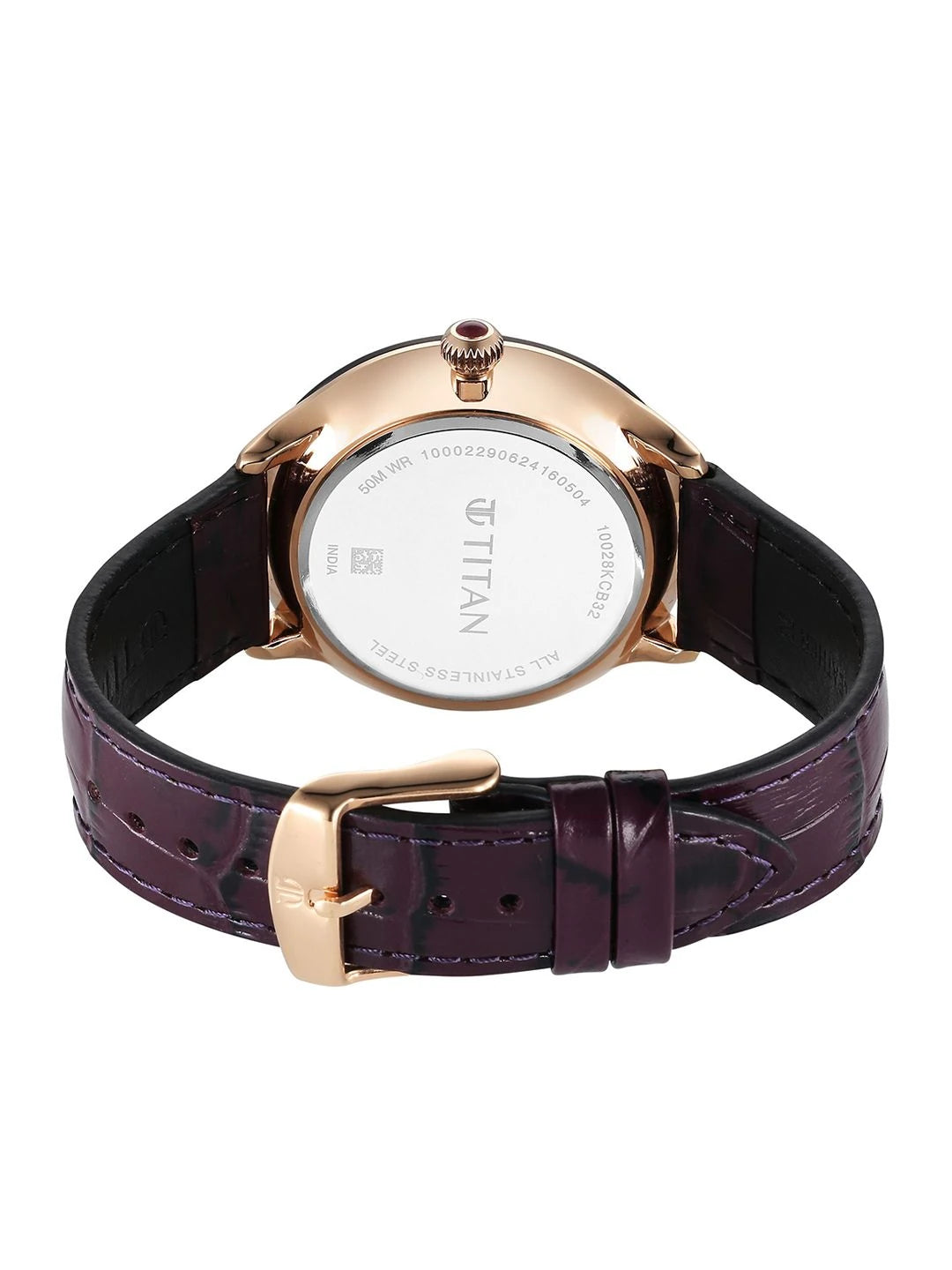 Titan Dial & Leather Straps Analogue Watch - 10028KL01