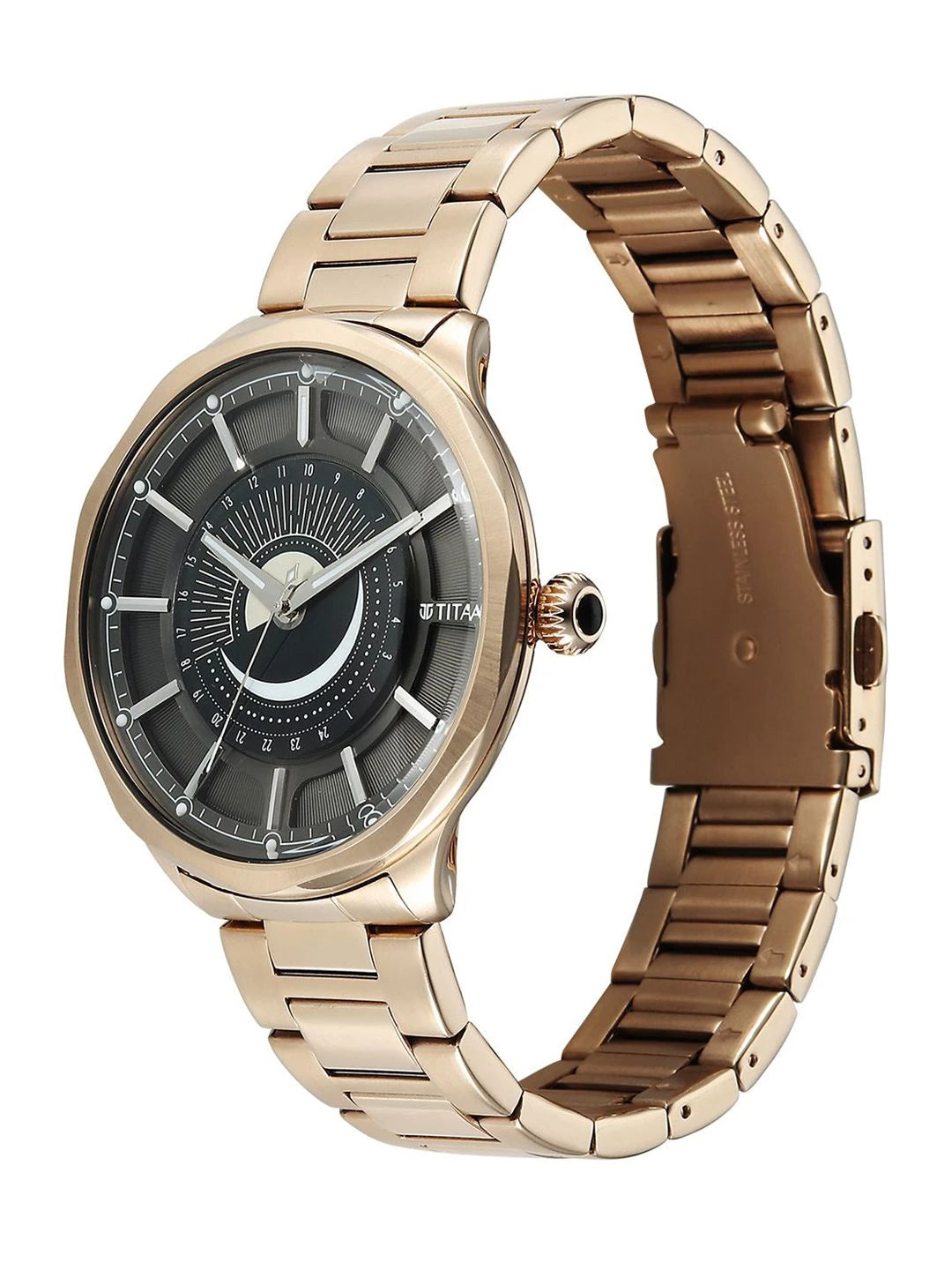 Titan Stainless Steel Bracelet Style Straps Analogue Watch - 10028WM01