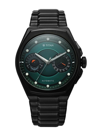 Titan Round Green Dial Analog Watch - 10029KM01