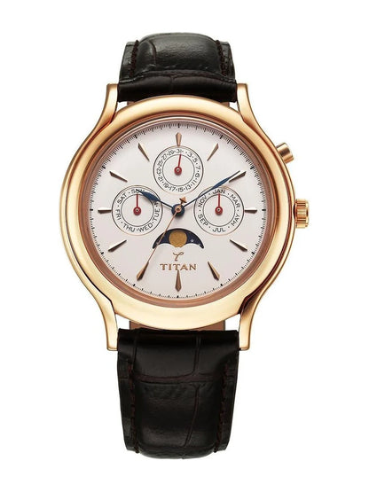 Titan Round Analog Watch - 10031WL01