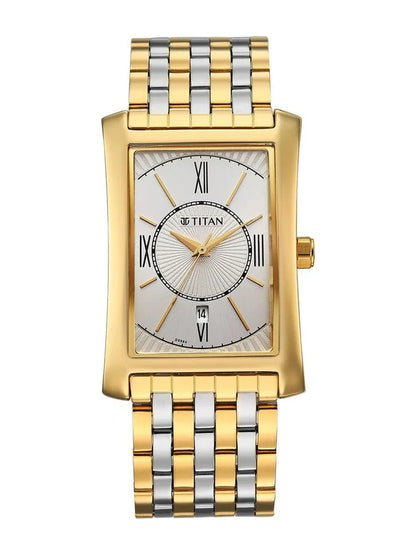 Titan Round White Dial Analog Watch - 10046BM03