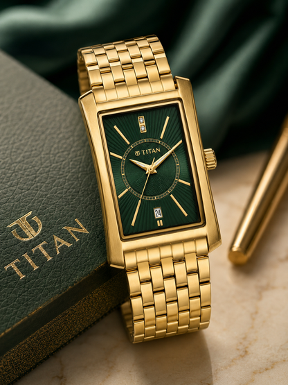 Titan Round Analog Watch - 10046YM03