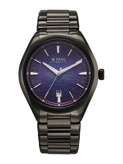 Titan Stellar Automatic Violet Round Dial Watch - 10051QM01