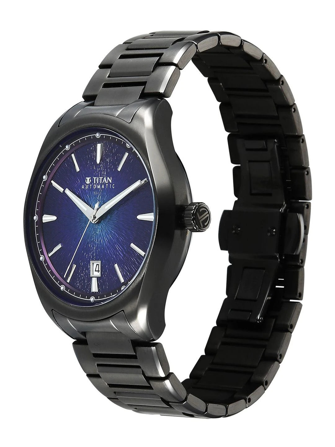 Titan Stellar Automatic Violet Round Dial Watch - 10051QM01