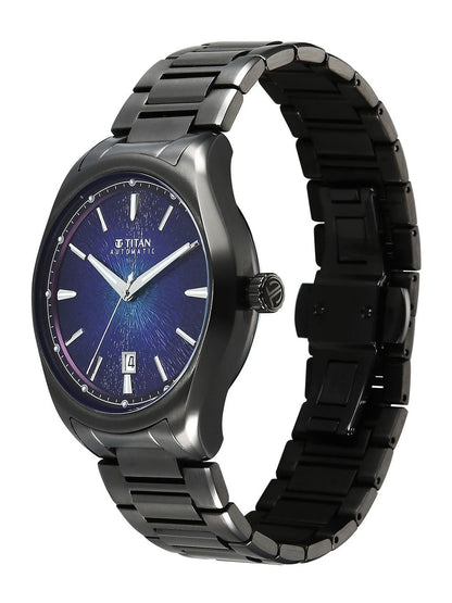 Titan Stellar Automatic Violet Round Dial Watch - 10051QM01