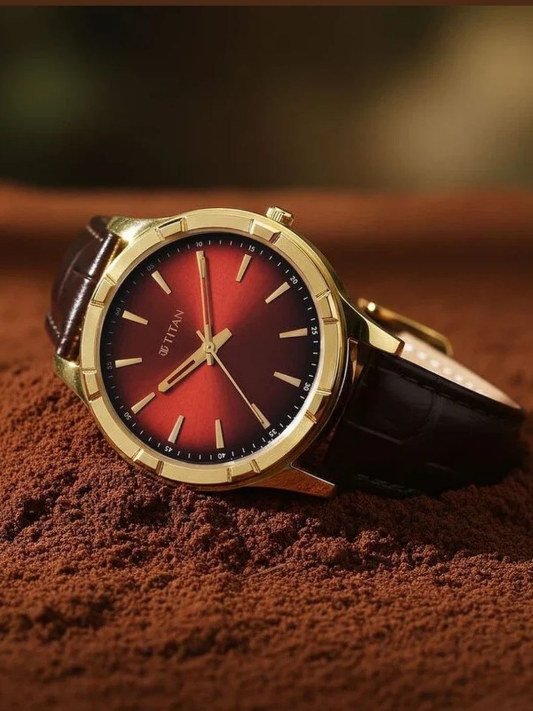 Titan Karishma Round Brown Dial Analog Watch - 10058YL01