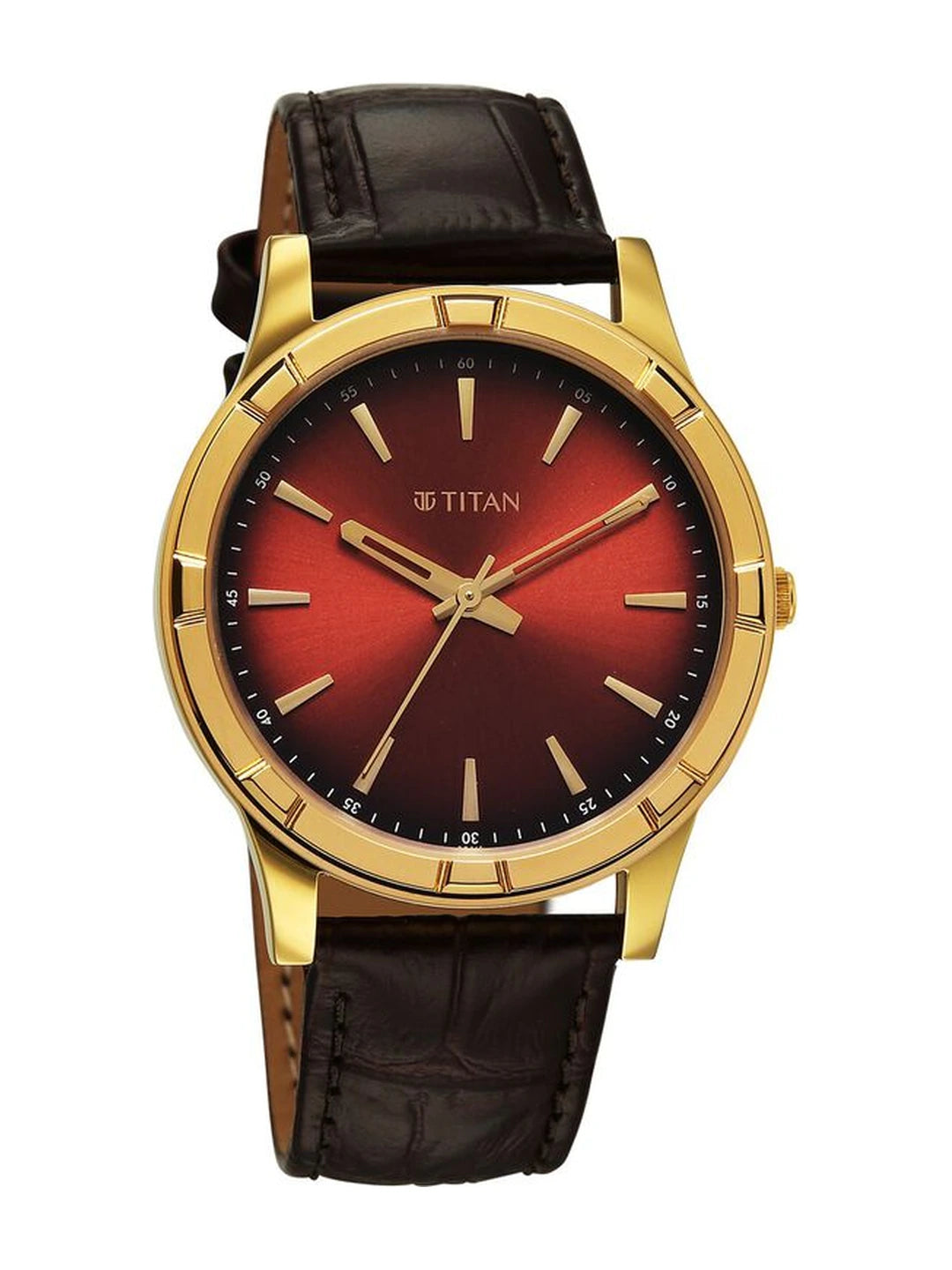 Titan Karishma Round Brown Dial Analog Watch - 10058YL01