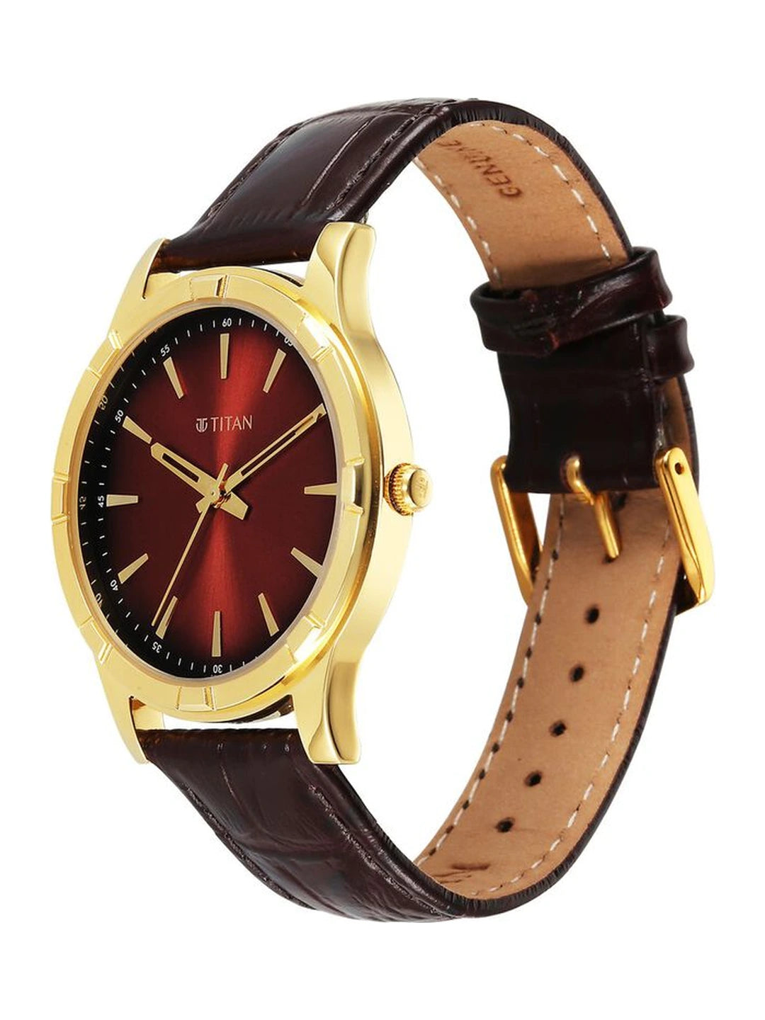 Titan Karishma Round Brown Dial Analog Watch - 10058YL01