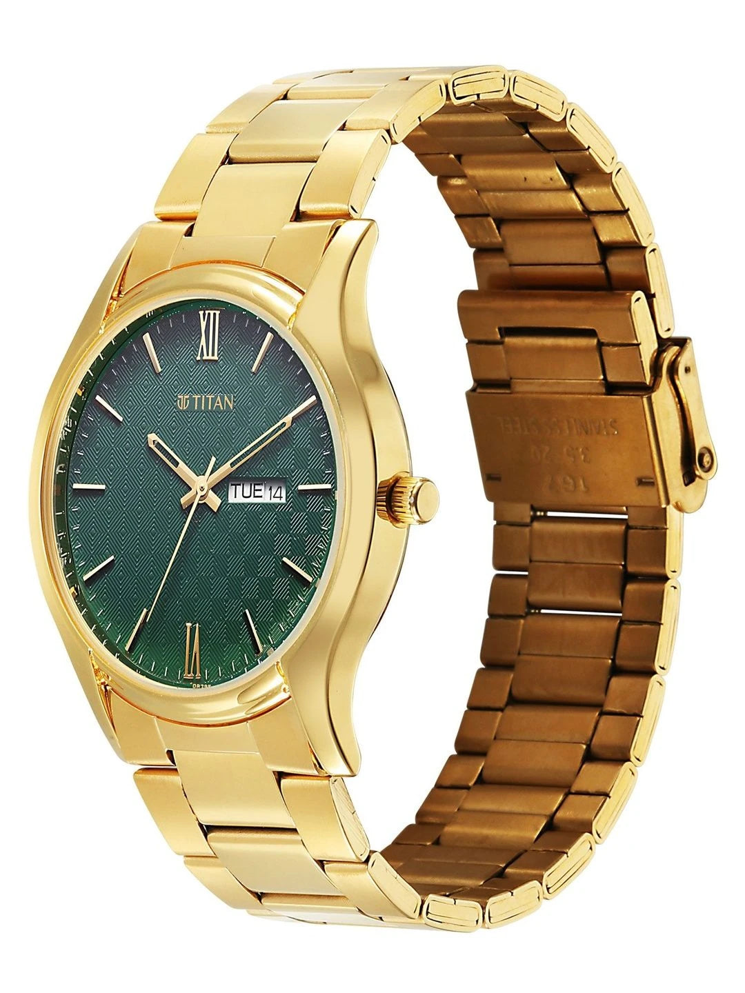 Titan Karishma Green Dial Quartz Analog Watch - 10059YM02