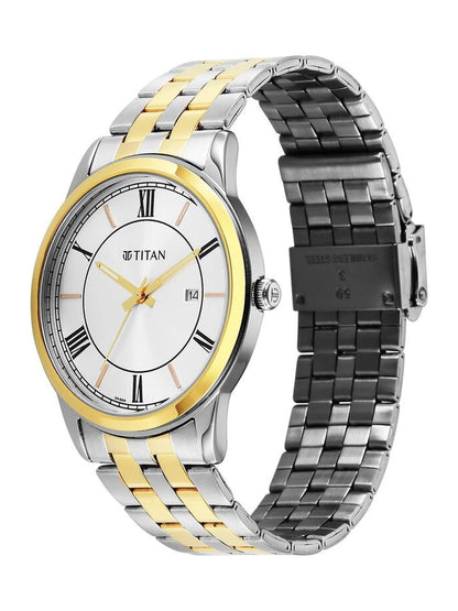 Titan Karishma Round Silver Dial Analog Watch - 10060BM01