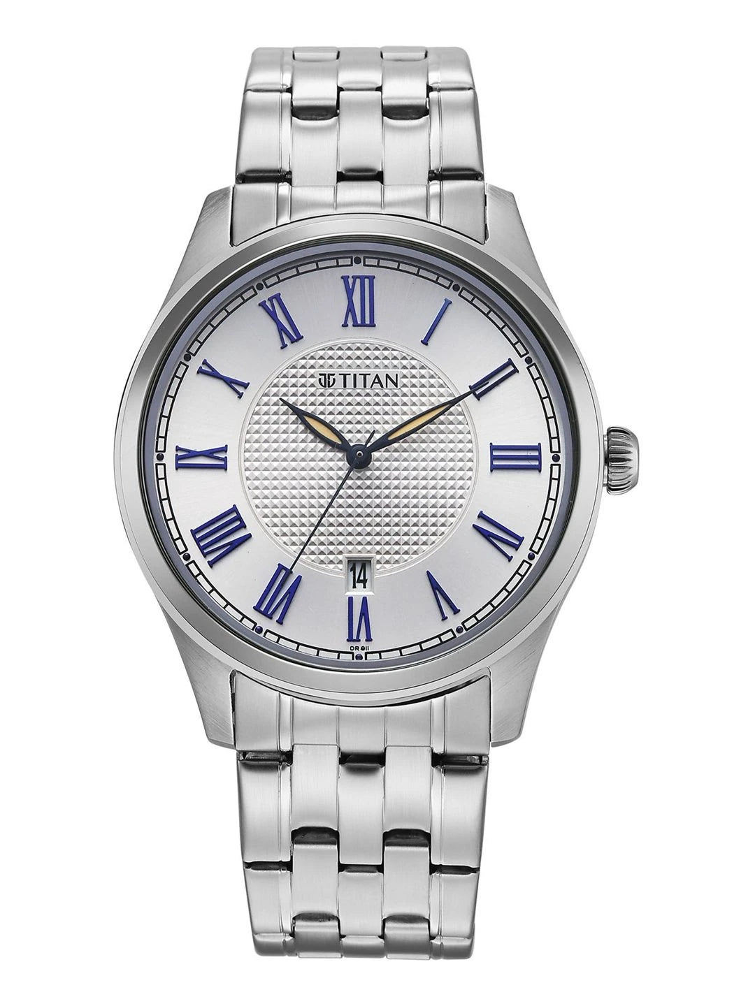 Titan Dial & Stainless Steel Bracelet Style Straps Analogue Watch - 10063SM01