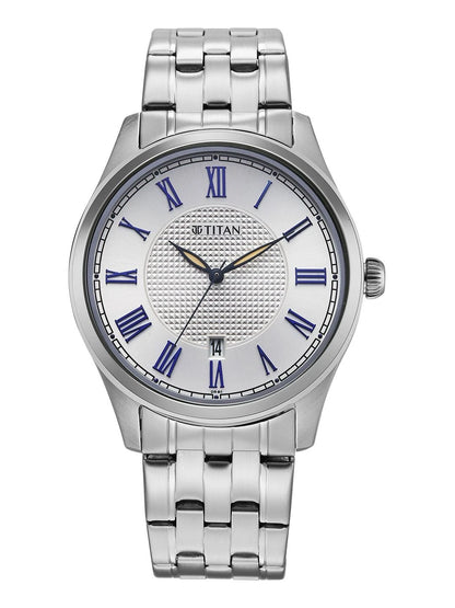 Titan Dial & Stainless Steel Bracelet Style Straps Analogue Watch - 10063SM01