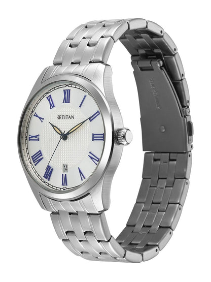 Titan Dial & Stainless Steel Bracelet Style Straps Analogue Watch - 10063SM01