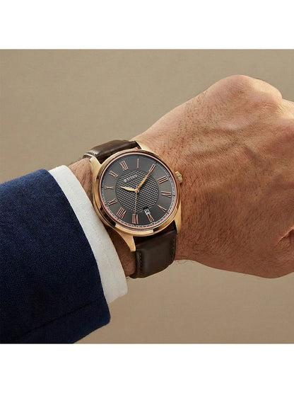 Titan Dial & Leather Straps Analogue Date Aperture Watch - 10063WL01