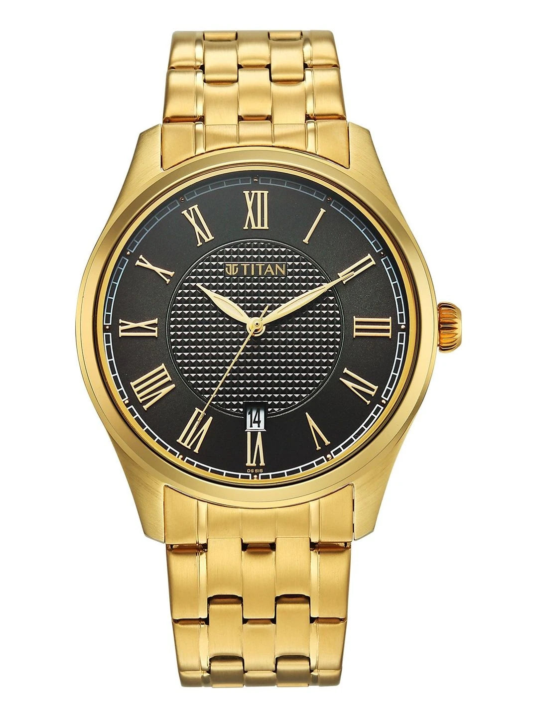 Titan Dial & Stainless Steel Bracelet Style Straps Analogue Watch - 10063YM01