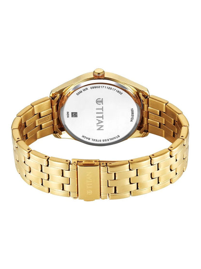 Titan Dial & Stainless Steel Bracelet Style Straps Analogue Watch - 10063YM01