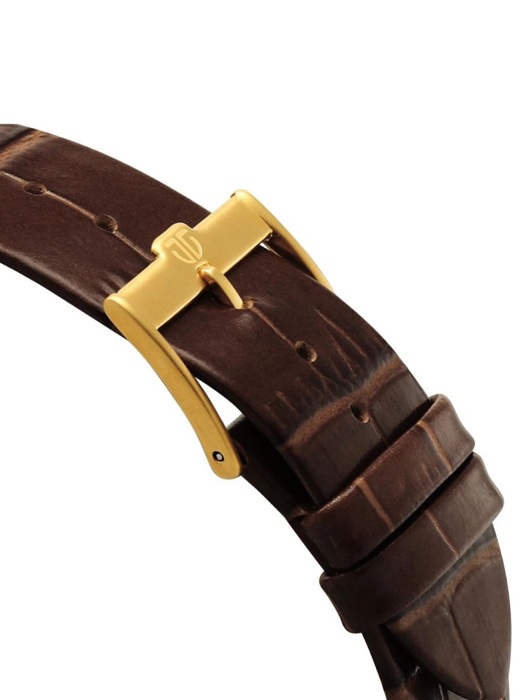 Titan Edge Round Brown Dial Analog Watch - 1043YL10