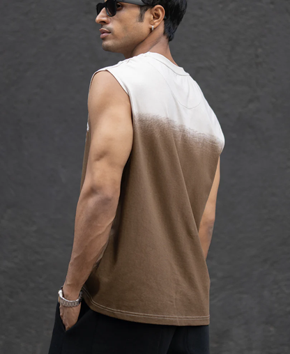 Powerlook Brown Ombre Graphic Cotton Sando