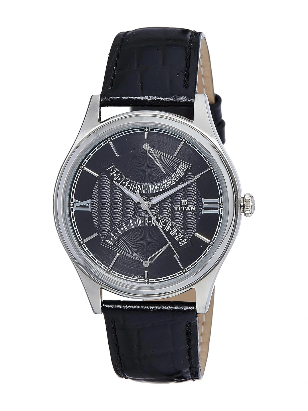 Titan Classique Round Black Dial Analog Watch - 1620SL01