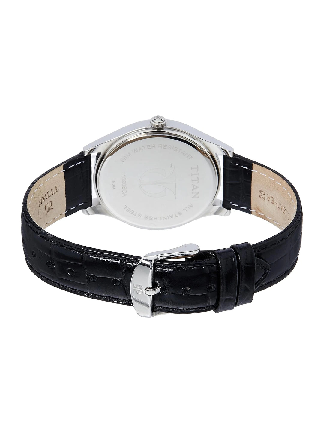 Titan Classique Round Black Dial Analog Watch - 1620SL01
