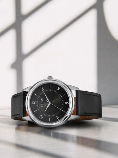 Titan Karishma Round Black Dial Analog Watch - 1638SL02