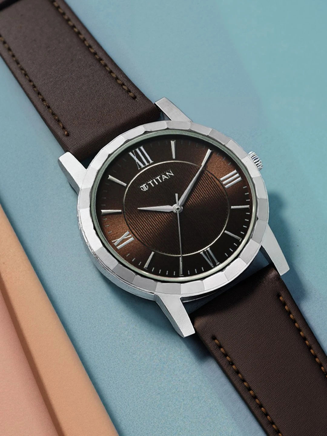 Titan Karishma Zing Quartz Analogue Brown Dial Watch - 1644SL01