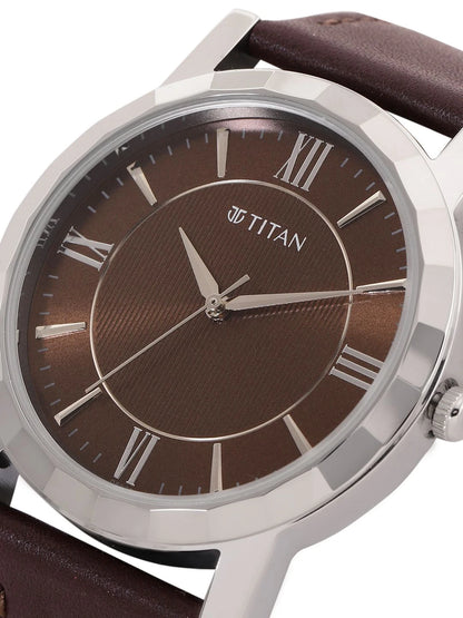 Titan Karishma Zing Quartz Analogue Brown Dial Watch - 1644SL01