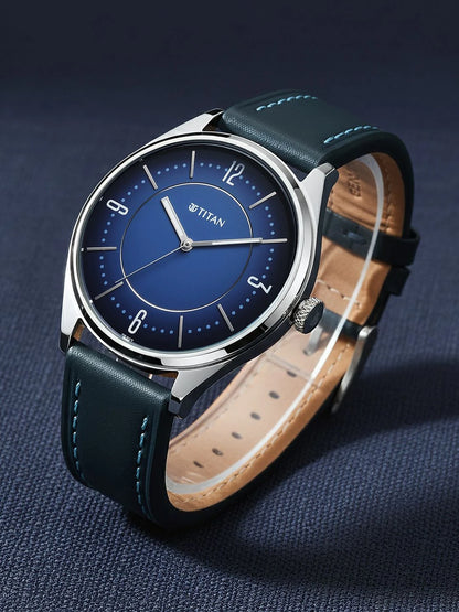 Titan Neo Basics Ii Quartz Blue Round Dial Watch - 1802SL21