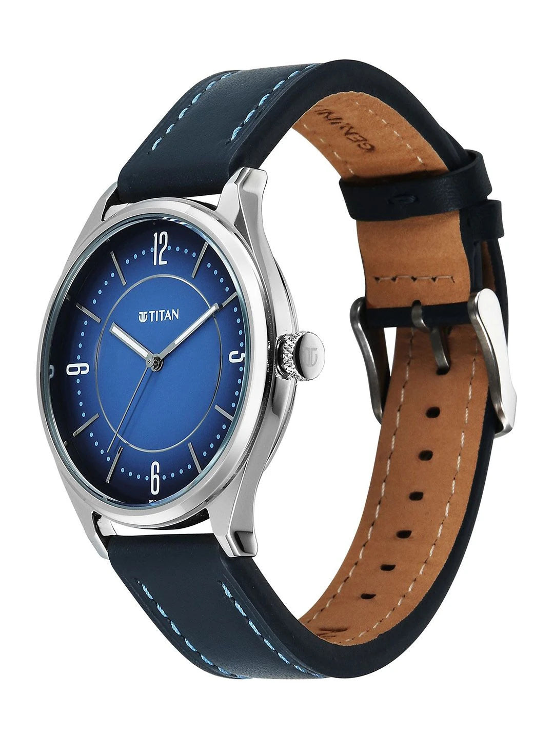 Titan Neo Basics Ii Quartz Blue Round Dial Watch - 1802SL21