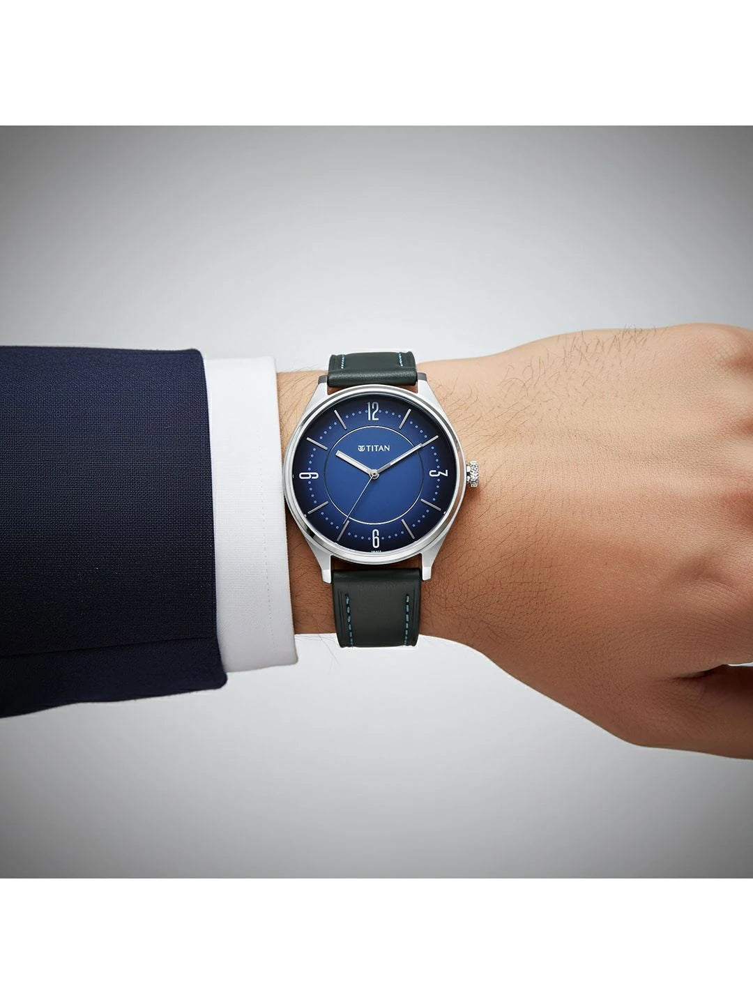 Titan Neo Basics Ii Quartz Blue Round Dial Watch - 1802SL21