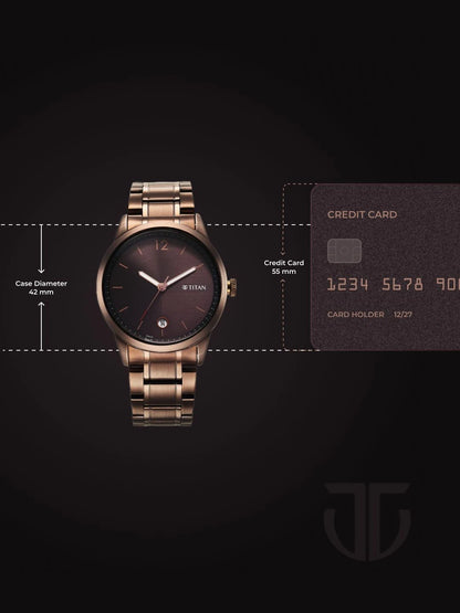 Titan Neo Splash Quartz Analog Brown Dial Watch - 1806QM03