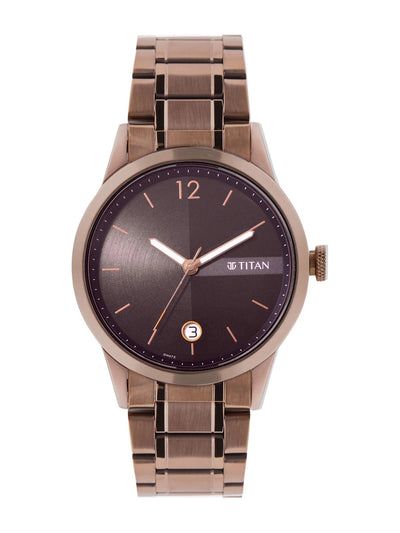 Titan Neo Splash Quartz Analog Brown Dial Watch - 1806QM03