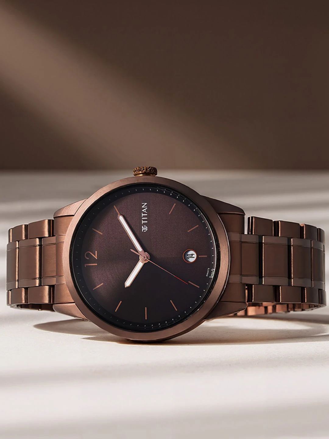 Titan Neo Splash Quartz Analog Brown Dial Watch - 1806QM03
