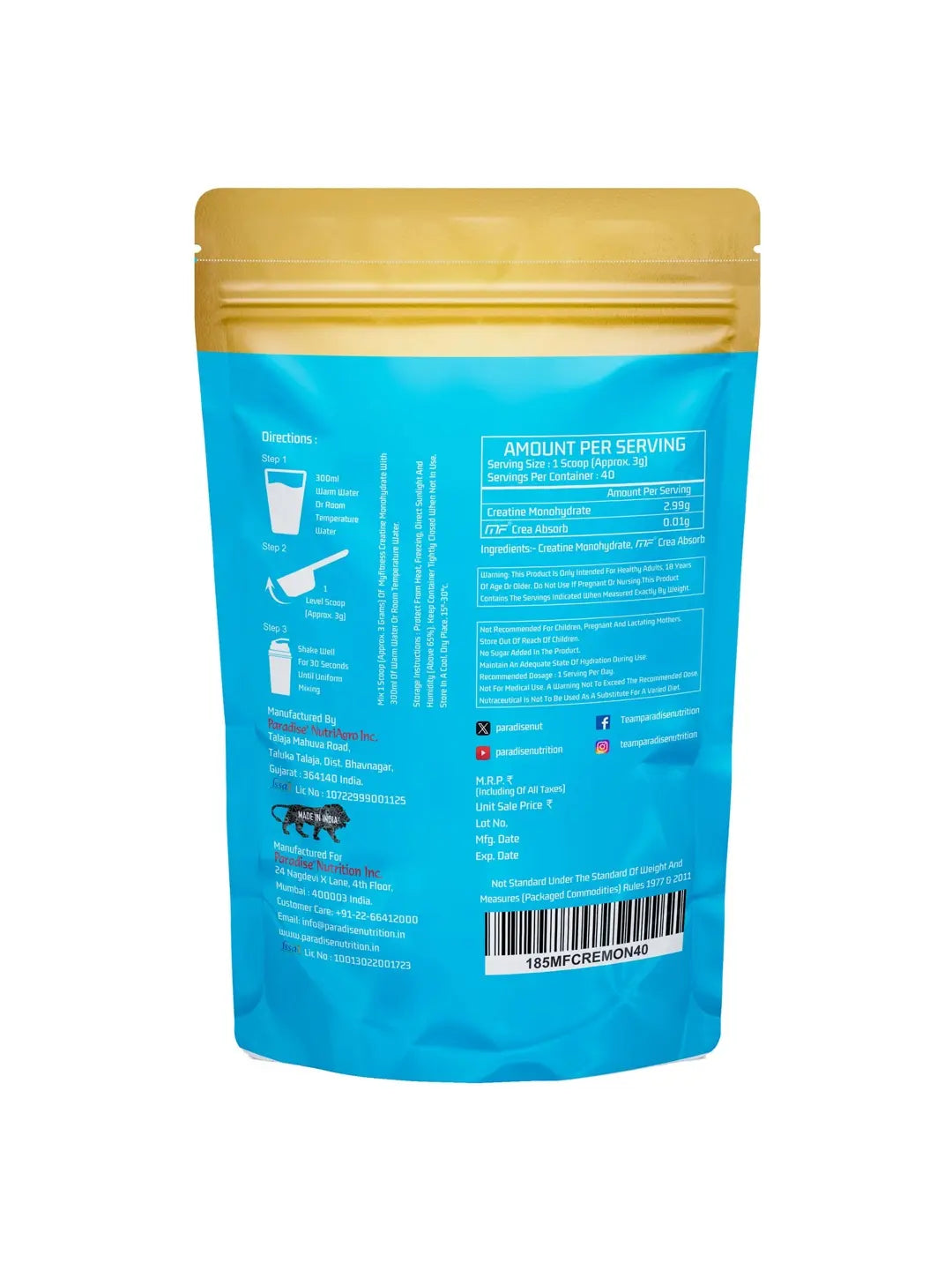 Myfitness Creatine Monohydrate Powder Unflavoured 240g