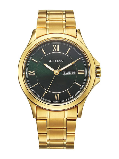 Titan Neo Arabic Quartz Brass Dial & Stainless Steel Straps Analogue Watch - 1870YM01